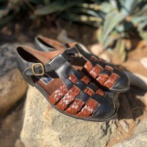 BRAGANO | By Cole Haan Vintage Fisherman Braided Checkerboard Sandal Shoes 10.5